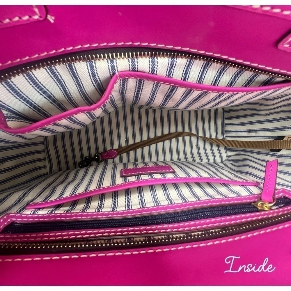 Dooney Magenta Fuchsia Pink Beacon Janine Satchel Bag and Wallet Set
